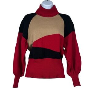 Vintage Christian Dior Merino Wool Sweater Womens L 80s Silhouette Dolman Sleeve